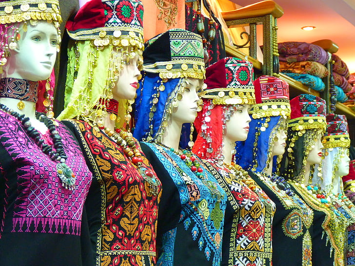 Amman, Jordānija, apģērba gabals, orientējiet, plīvuru, lelle, Islam