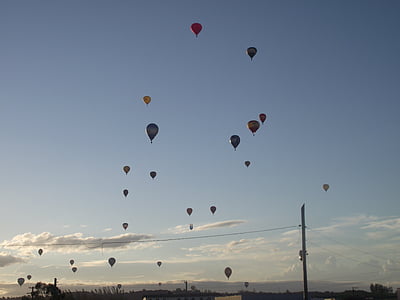 léggömbök, hőlégballon, Sky, repülés, léggömb, Sol, Horizon