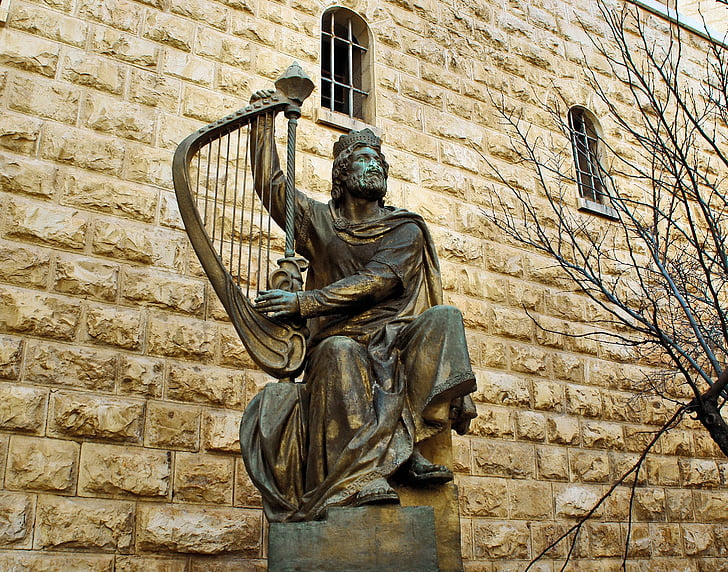 Israël, Jérusalem, Sion, David, statue de, bronze, religion
