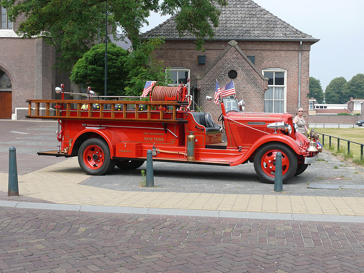 auto Antique, oheň, Oldtimer, červená, ročník, automobily, vozidlo