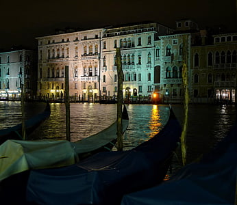 Venezia, Italia, båter, arkitektur, fasader, Grand-kanalen, kanal