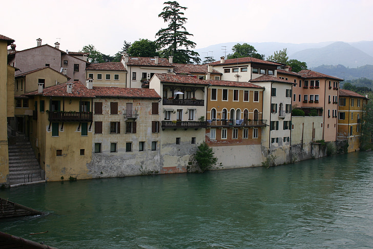 italy, bassano, brenta, old town, building, picturesque, architecture