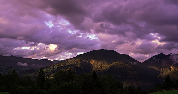 landscape, mountains, sky, clouds, nature, weather mood, lighting
