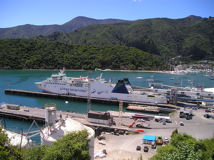 new zealand, port, ship, boot, south island