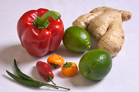 čerstvé, papriky, Vitamín, c, jedlo, zdravé, rastlinné