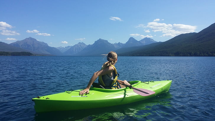 kayaking, girl, leisure, sport, outdoor, water, kayak
