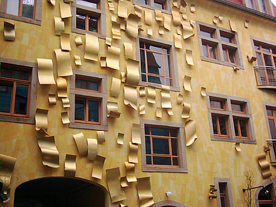 facade, facade art, art, architecture, gold, the elements of justice, home front