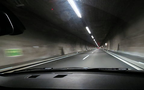 tunnel, highway, drive, driving, car, auto, automobile