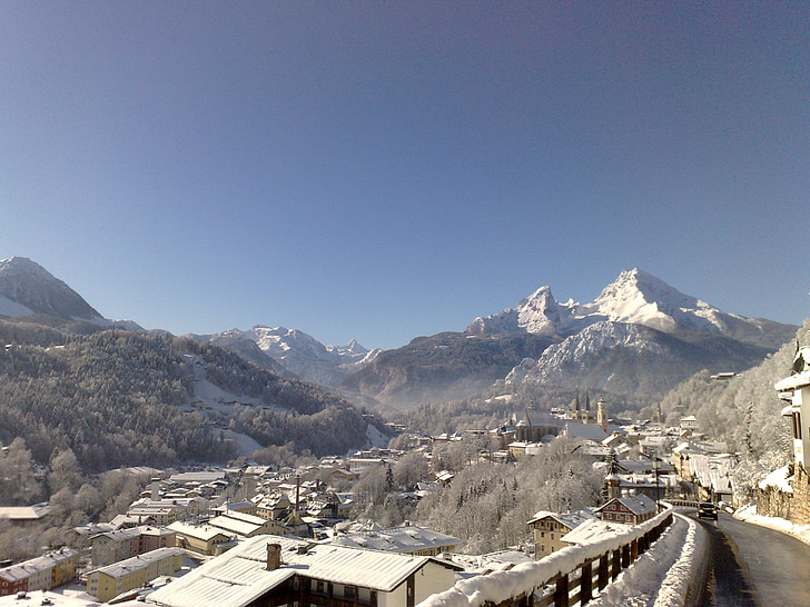 berchtesgaden, 겨울, 바바리아, 눈