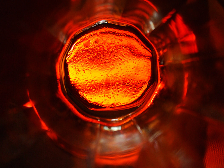 glass, red, orange, abstract, close