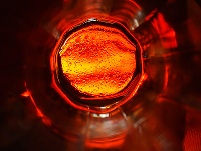 Glas, rot, Orange, abstrakt, in der Nähe