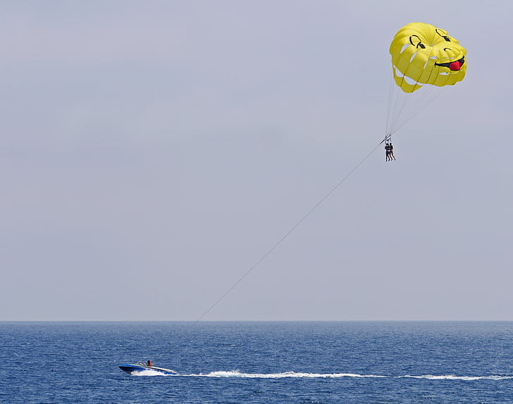parasailing, Středomořská, motorový člun, obrazovka, volný čas, zábavné aktivity, svátek