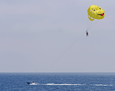 parasailing, mediterranean, powerboat, screen, leisure, fun activity, holiday