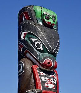 tiang totem, masyarakat adat, seni, asli, suku, Amerika Serikat, simbol