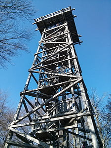 tower, wooden, building, wood, construction