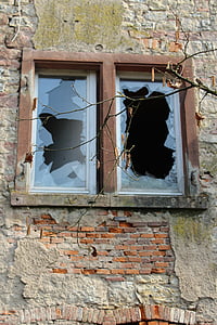 ablak, régi, régi ablak, üveg, építészet, Kőműves, homlokzat