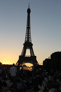 Eifelio bokštas, naktį, Eifelio, Paryžius, kapitalo, Miestas, Alexandre gustave eiffel architektas