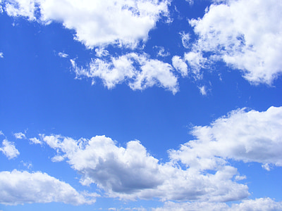 синій, хмари, день, пухнастий, небо, літо, Природа