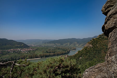 paisatge, riu, natura, cel, bosc, Danubi, Wachau