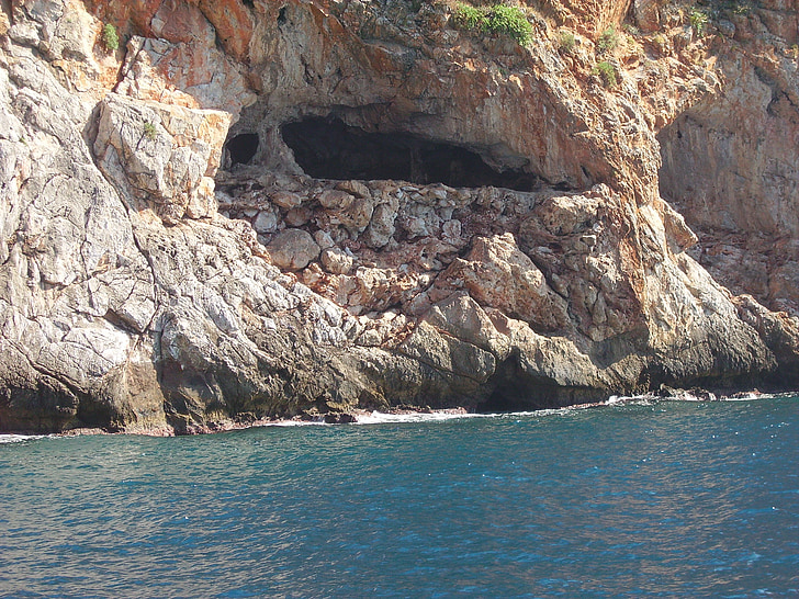 rocha, caverna, pedras, mar, Turquia, viagens, água