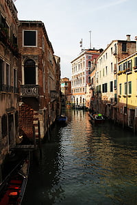 saluran, Venesia, Italia, air, Waterway, bangunan