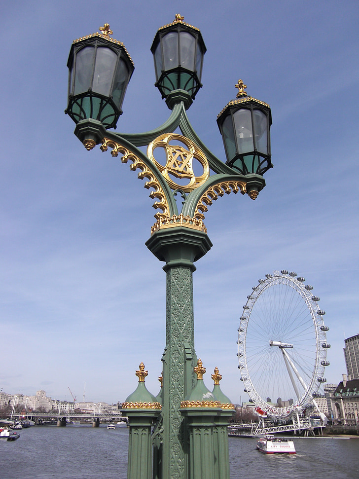 Londen eye, Londen, Engeland, Verenigd Koninkrijk, reuzenrad, Theems, lantaarn