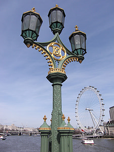 London eye, London, Anglia, Egyesült Királyság, óriáskerék, Temze, lámpa