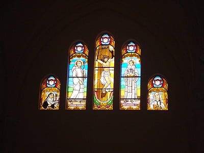 vidro manchado, Igreja, janela, Santo, vidro, foto, fé