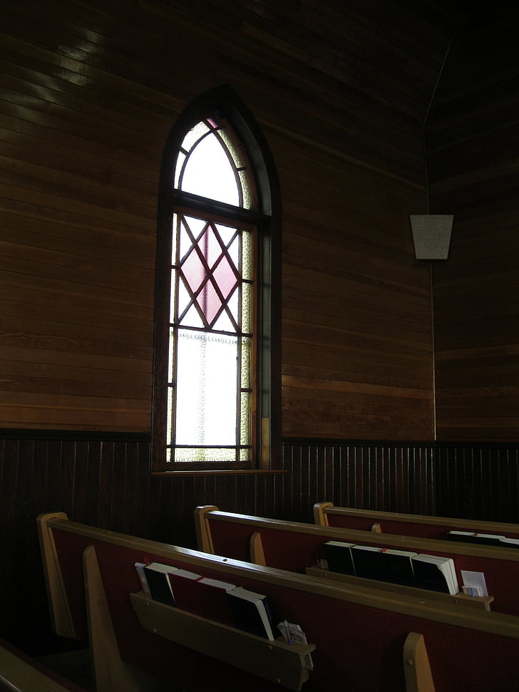 Εκκλησία, στασίδια, παράθυρο, εσωτερικό, θρησκεία, πίστη, λατρεία