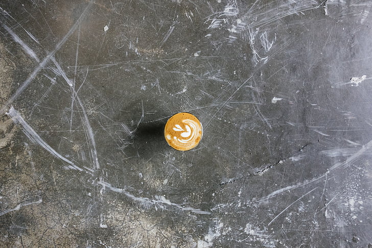 Espresso, õie, betooni, kõnniteel, kohvi, kohvik, cappuccino