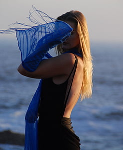 Modell, Strand, beachphotography, eine person, lange Haare, Meer, Erwachsenen
