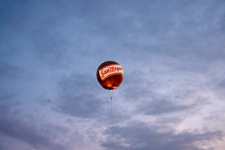 balon, niebo, latać, balon na gorące powietrze, float, Spadaj, błękitne niebo
