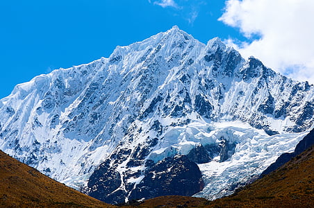 Peru, Bergen, bergketens, Punta Unie pass, besneeuwde piek, berg, sneeuw