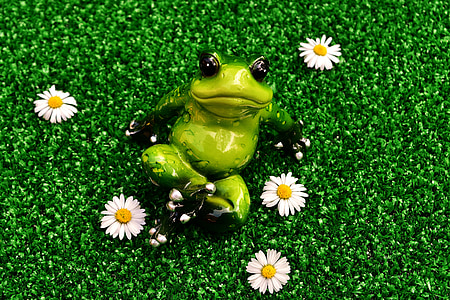 жаба, Смішний, Симпатичний, фігура, Солодкий, Природа, зелений колір