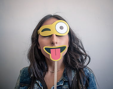 Emoji, Fake, Maske, Porträt, Fotografie, Gesicht, lustig