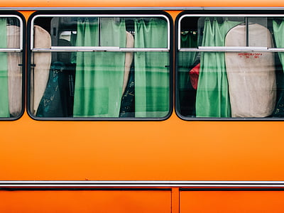 Autobus, okno, transportu, podróży, drogi, pojazd, podróż