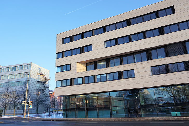 épület, Kassel, UNI, Egyetem, építészet, homlokzat, város