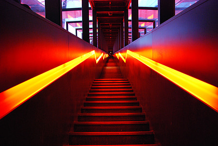 lépcsők, bemenet, Ruhr-Múzeum, megvilágítás, enni, Bill, Zollverein
