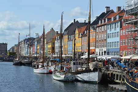 Нюхавн та забезпечує, Данія, Копенгаген, канал, Скандинавія, датська, Європа