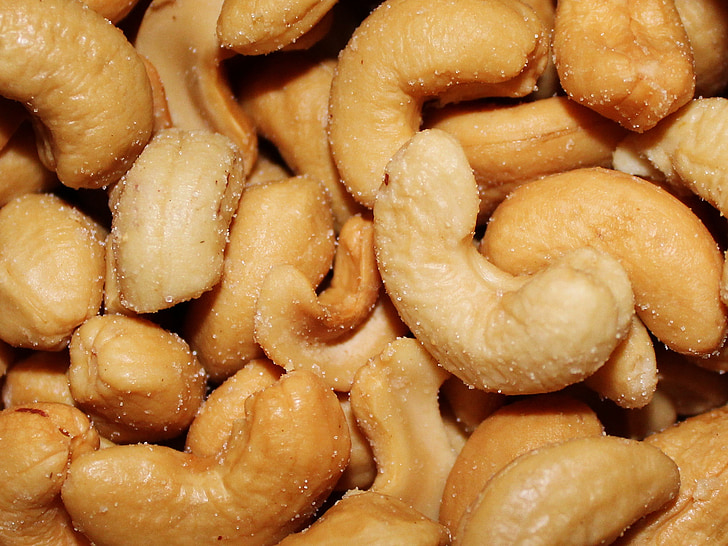 cashew kernels, nuts, salt, nibble, snack, cores, knabberzeug