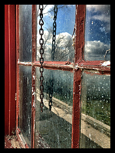 Minidoka, Internierungslager, Idaho, Japanisch, Fenster, Kette, Reflexion