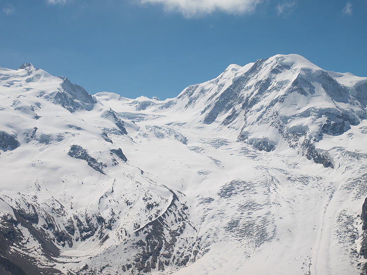 Šveits, Valais, mäed, Monte rosa, lumi, Gornergrat, piiri glacier