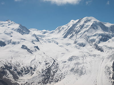Suíça, Valais, montanhas, Monte rosa, neve, Gornergrat, geleira de fronteira