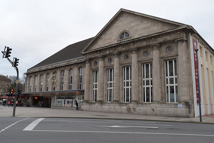 jernbanestasjon, Wuppertal, barmen, jernbane, bygge