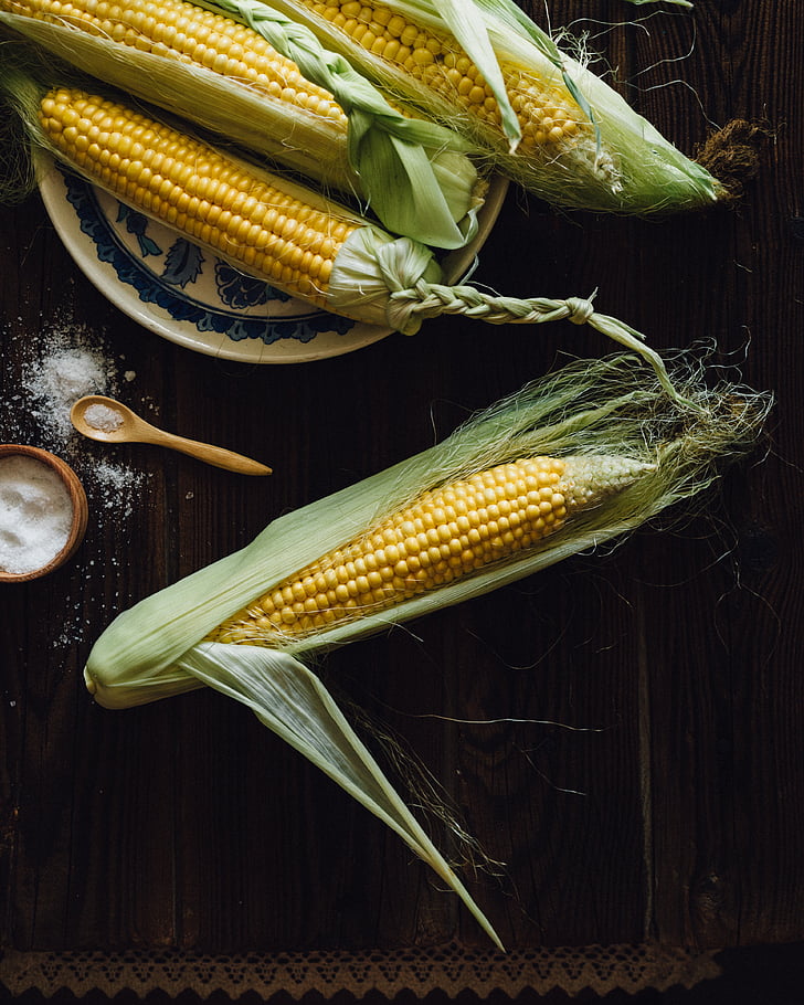 corn, cobs, the ear, food, harvest, farm, vegetable garden