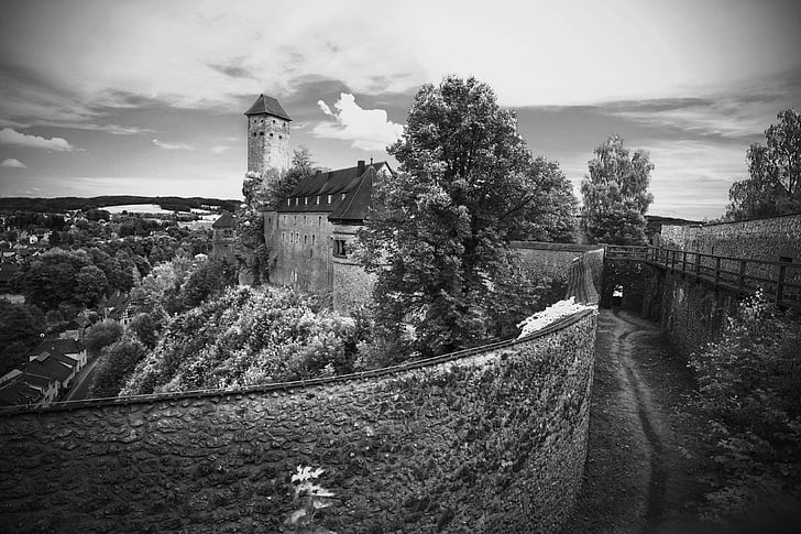 Castle, régi, Bajorország, régi kastély, erőd, épület, építészet