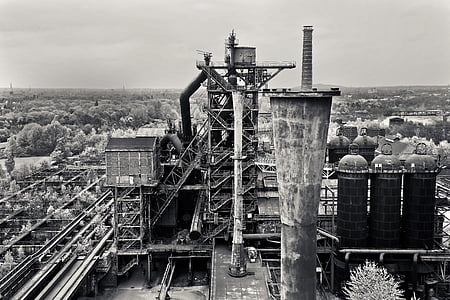 het platform, staalfabriek, fabrieksgebouw, oude, fabriek, industrie, industriële architectuur