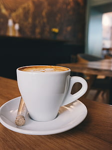 Kofeín, cappuccino, káva, pohár, nápoj, espresso, hrnček
