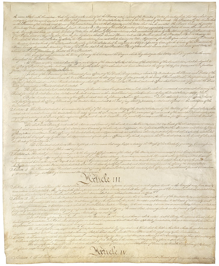 Constitution, États-Unis, é.-u., l’Amérique, 17 septembre 1787, République fédérale, Ordonnance