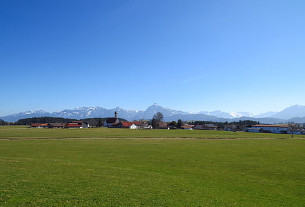 speiden, Allgäu, Bavarija, kaimas, kalnai, Alpių, kalnų